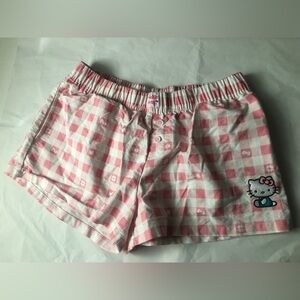 Hello Kitty Gingham Pajama Shorts Size Medium M